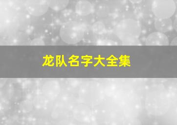 龙队名字大全集