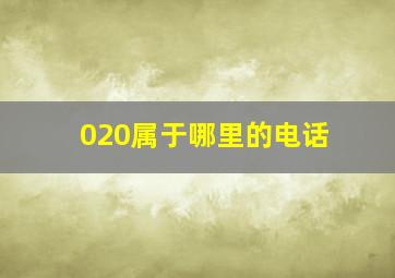 020属于哪里的电话