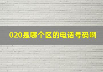 020是哪个区的电话号码啊