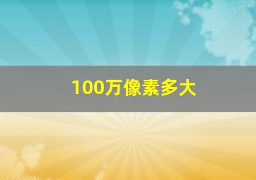 100万像素多大