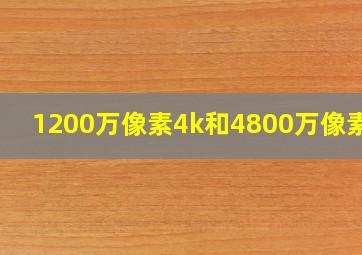 1200万像素4k和4800万像素4k