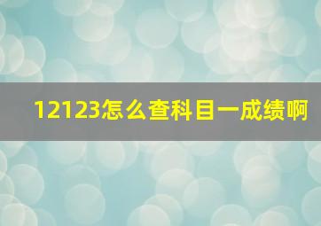 12123怎么查科目一成绩啊