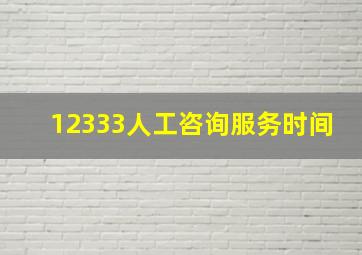 12333人工咨询服务时间