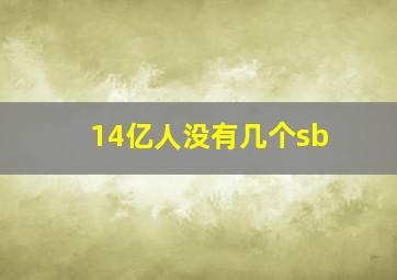 14亿人没有几个sb