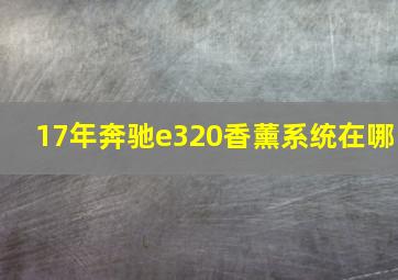 17年奔驰e320香薰系统在哪