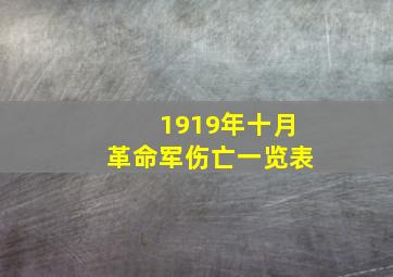 1919年十月革命军伤亡一览表