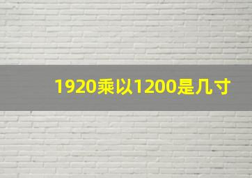 1920乘以1200是几寸