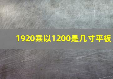 1920乘以1200是几寸平板