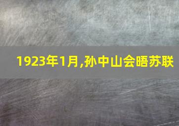 1923年1月,孙中山会晤苏联