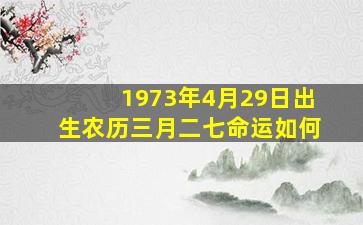 1973年4月29日出生农历三月二七命运如何