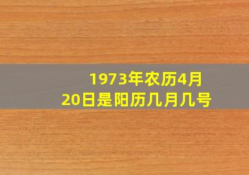 1973年农历4月20日是阳历几月几号