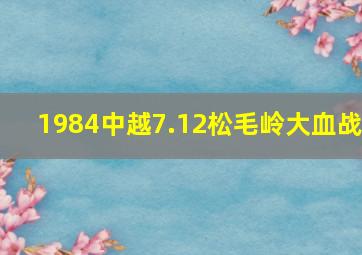 1984中越7.12松毛岭大血战