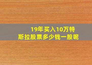 19年买入10万特斯拉股票多少钱一股呢