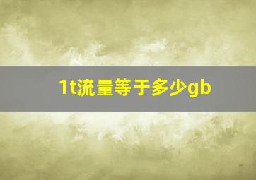 1t流量等于多少gb