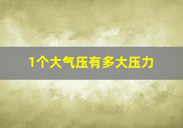 1个大气压有多大压力