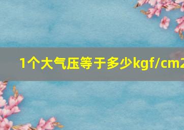 1个大气压等于多少kgf/cm2