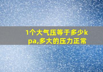 1个大气压等于多少kpa,多大的压力正常