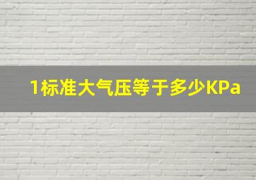 1标准大气压等于多少KPa