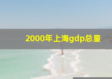 2000年上海gdp总量