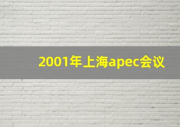 2001年上海apec会议