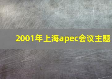 2001年上海apec会议主题