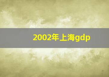 2002年上海gdp