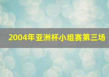 2004年亚洲杯小组赛第三场