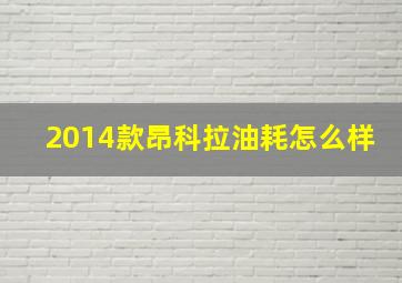 2014款昂科拉油耗怎么样