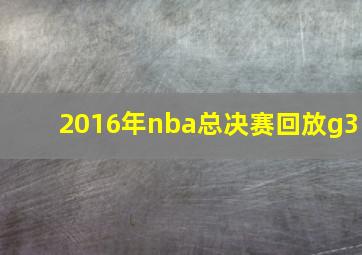 2016年nba总决赛回放g3