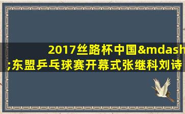 2017丝路杯中国—东盟乒乓球赛开幕式张继科刘诗雯