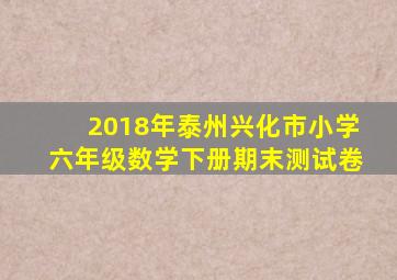 2018年泰州兴化市小学六年级数学下册期末测试卷