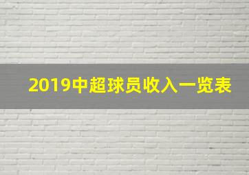 2019中超球员收入一览表