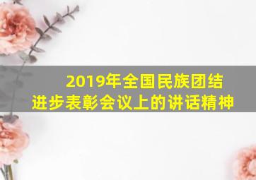 2019年全国民族团结进步表彰会议上的讲话精神