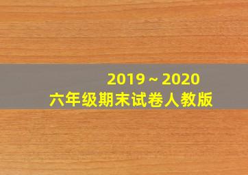 2019～2020六年级期末试卷人教版