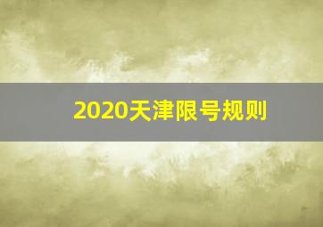 2020天津限号规则