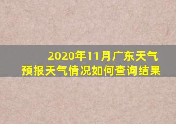 2020年11月广东天气预报天气情况如何查询结果