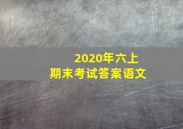 2020年六上期末考试答案语文