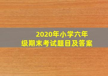 2020年小学六年级期末考试题目及答案