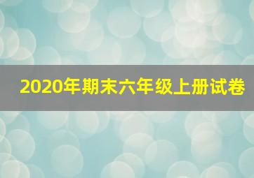 2020年期末六年级上册试卷