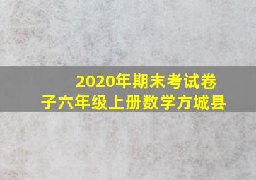 2020年期末考试卷子六年级上册数学方城县