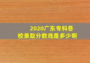 2020广东专科各校录取分数线是多少啊