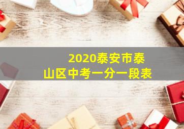 2020泰安市泰山区中考一分一段表