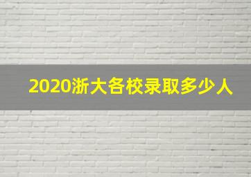 2020浙大各校录取多少人