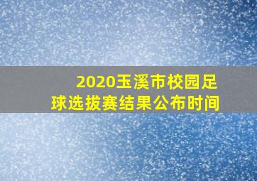 2020玉溪市校园足球选拔赛结果公布时间