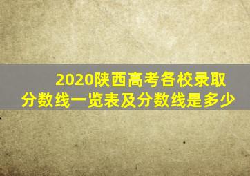 2020陕西高考各校录取分数线一览表及分数线是多少