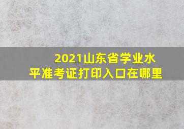 2021山东省学业水平准考证打印入口在哪里