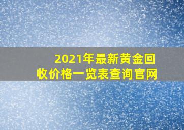 2021年最新黄金回收价格一览表查询官网