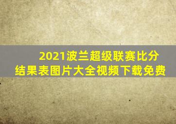 2021波兰超级联赛比分结果表图片大全视频下载免费