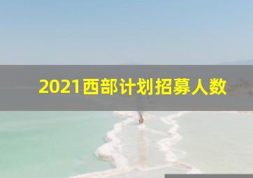 2021西部计划招募人数