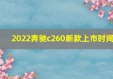 2022奔驰c260新款上市时间